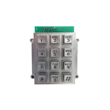 12-Keys Zinc Alloy Keypad, Extrude-Type Keypad, Sensitive Reaction Keypad